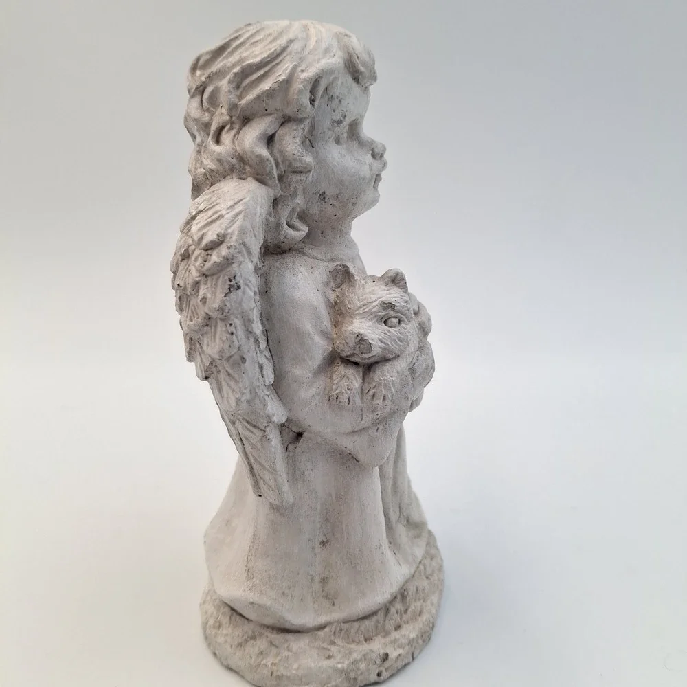 Vintage Momentum Brands Angel Cherub Holding Dog Puppy Figurine 5